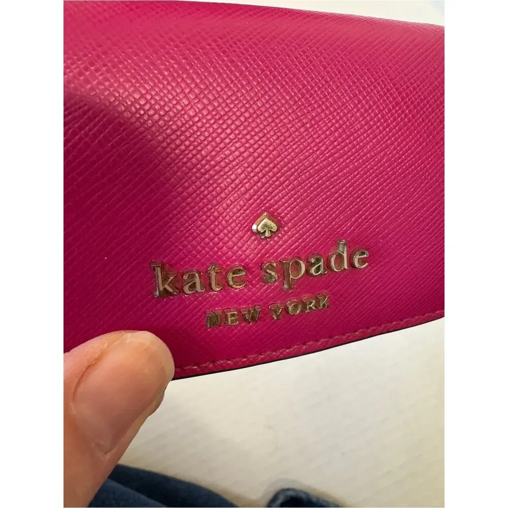 Kate Spade Pink Leather Micro Wallet Mini Designer Luxury